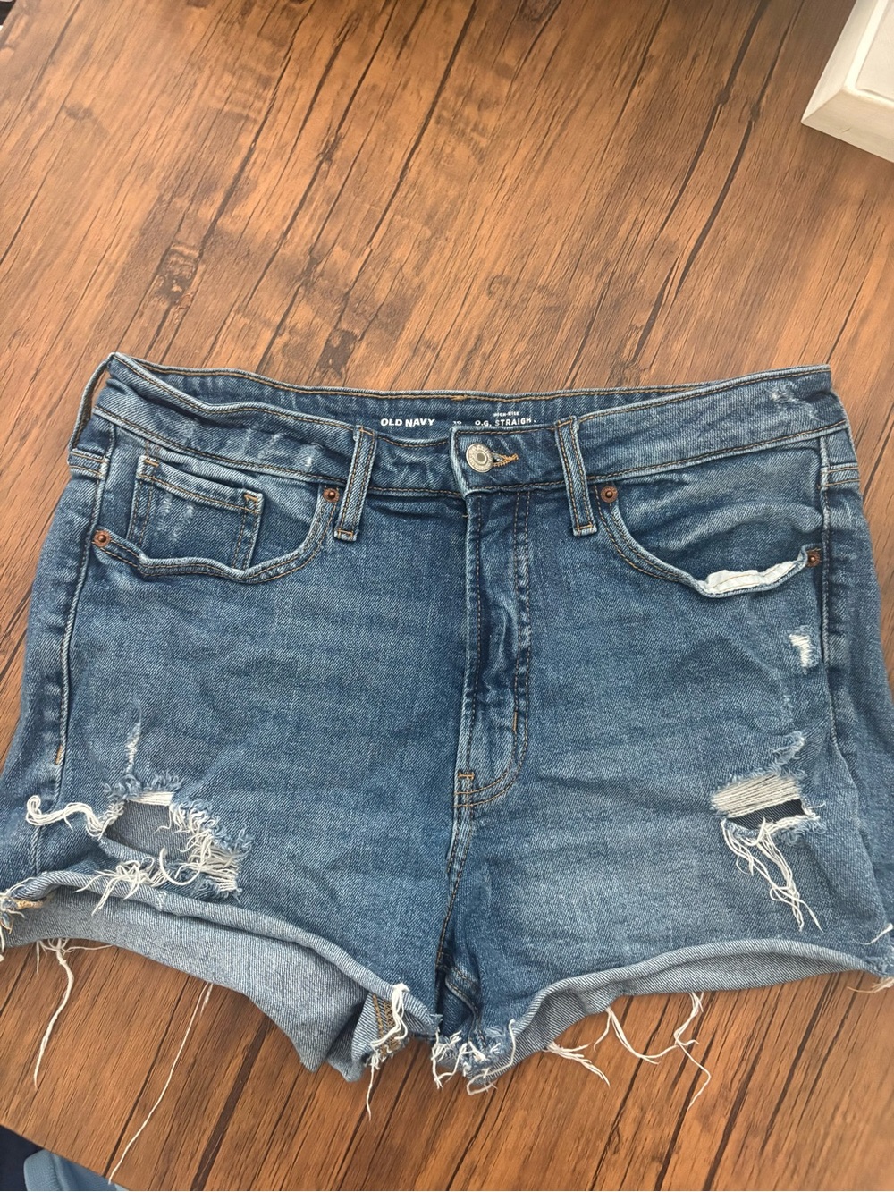 Old Navy Blue Distressed Denim Cutoff Shorts